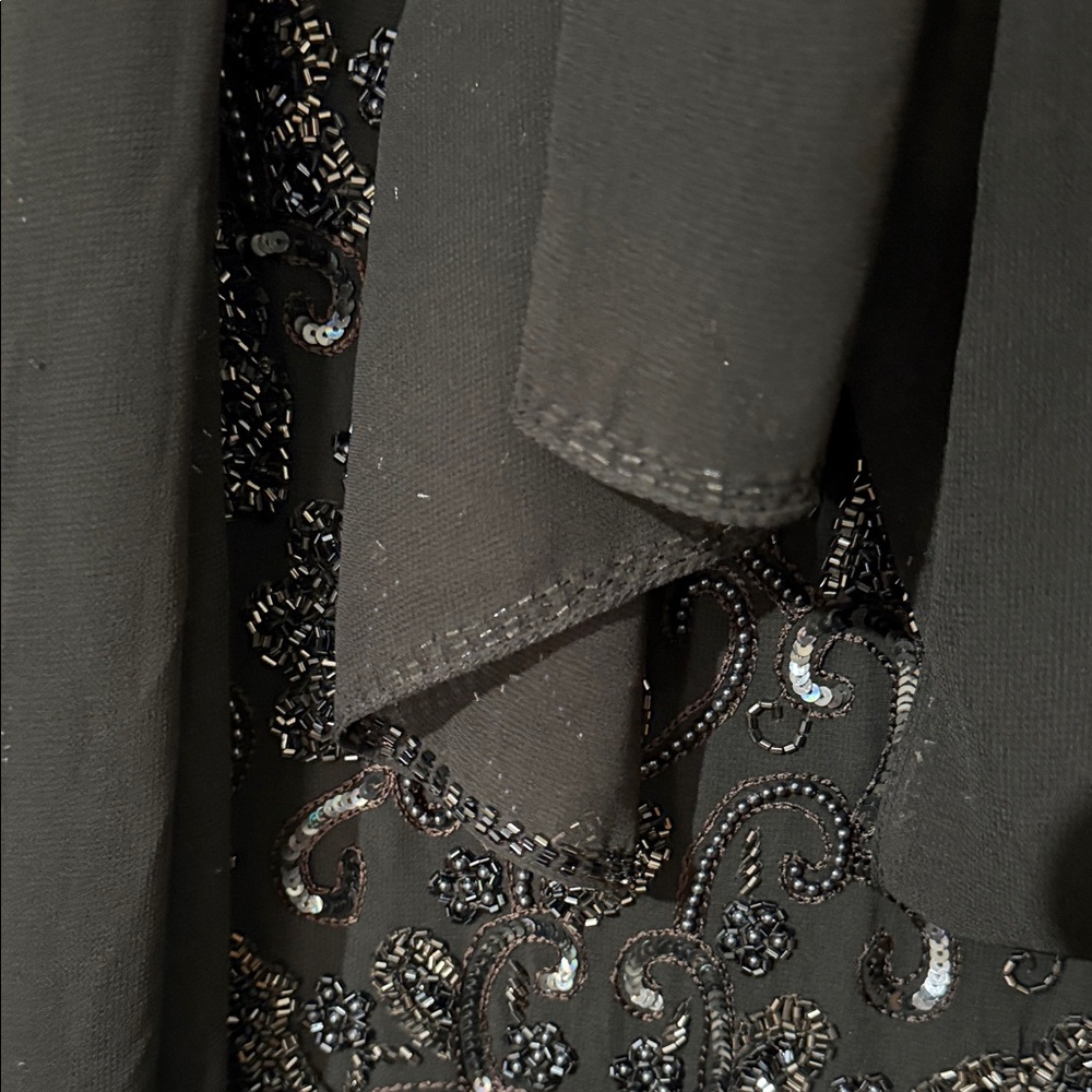 J Kara Black Maxi Dress with Embellished Bodice - Picture 6 of 8